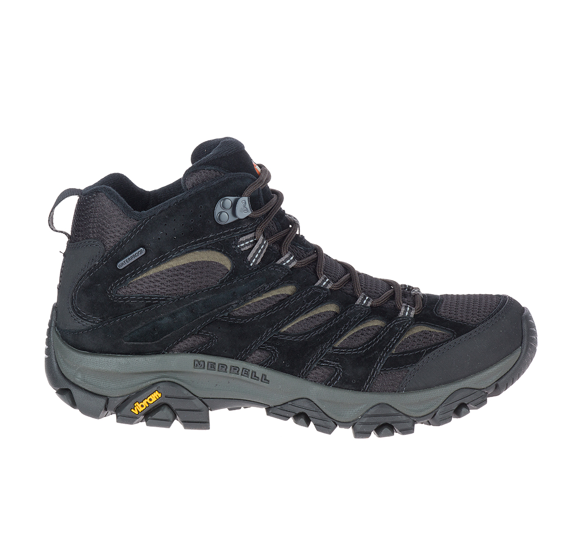 Moab Mid Waterproof Black Men's Hiking Shoes Merrell Online