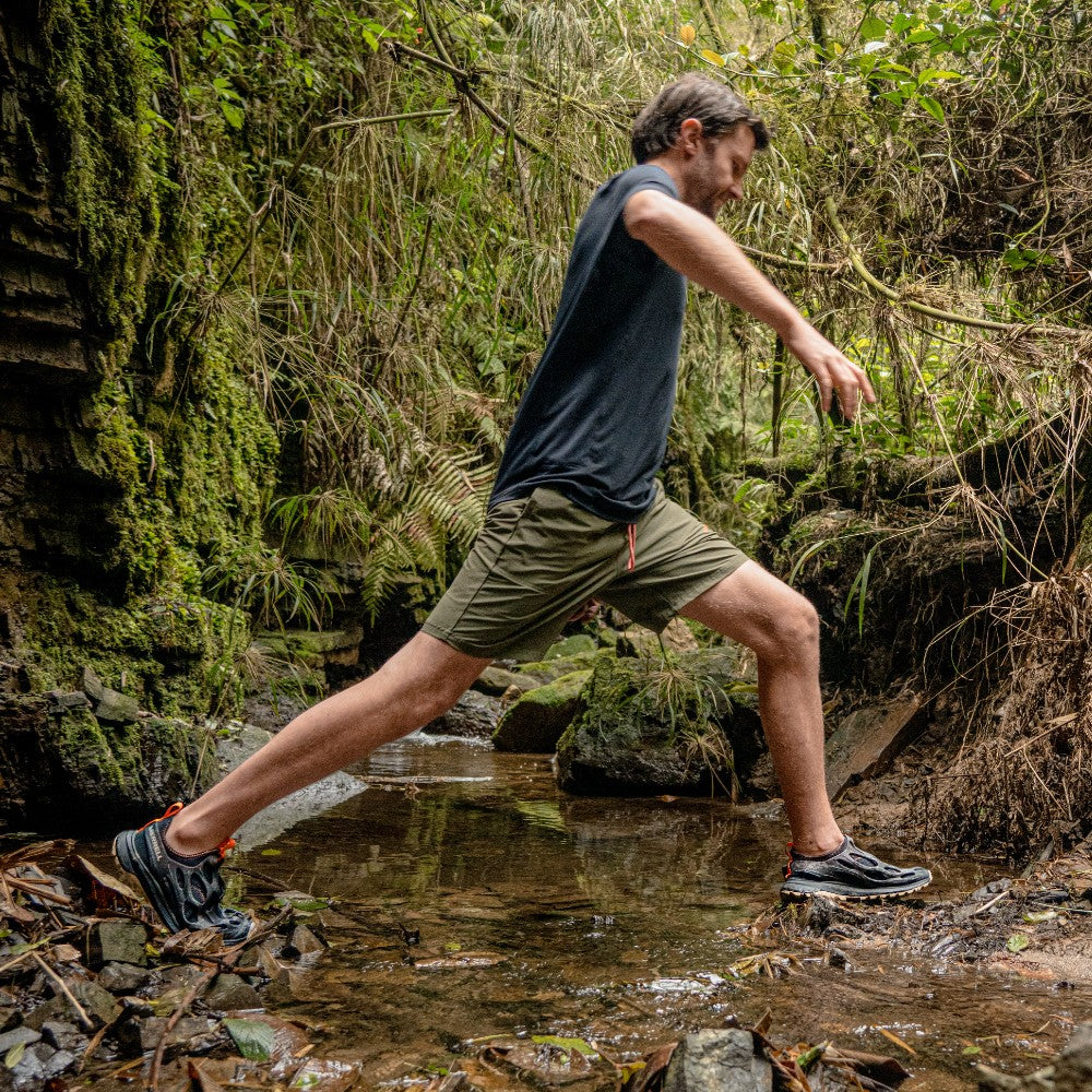 <h3>Hydro Hiking</h3><h6>Don't slow down for anything—not even streams— in our selection of quick-drying, highly ventilated footwear ⇾</h6>