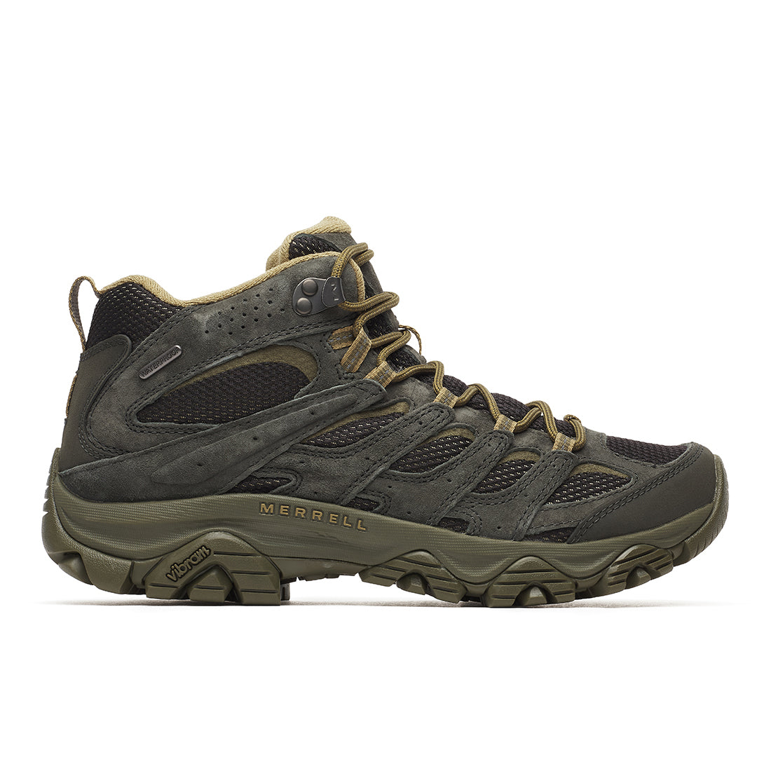 Moab 3 Mid Waterproof – Black/Beluga Men’s Hiking Shoes – Merrell ...