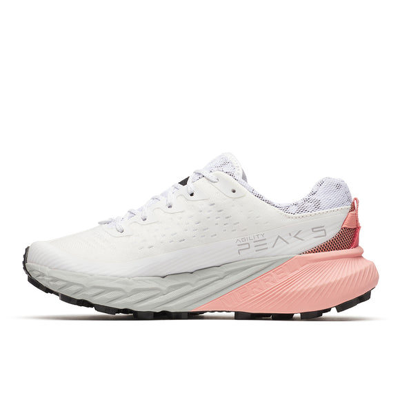 Agility Peak 5 – White/Soft Coral Women’s Trail Running Shoes