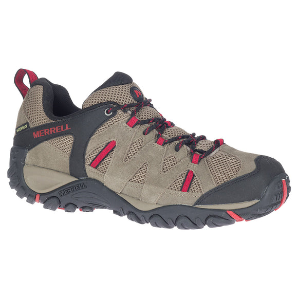Deverta 2 Waterproof-Boulder/Fiery Red Mens Hiking Shoes | Merrell ...