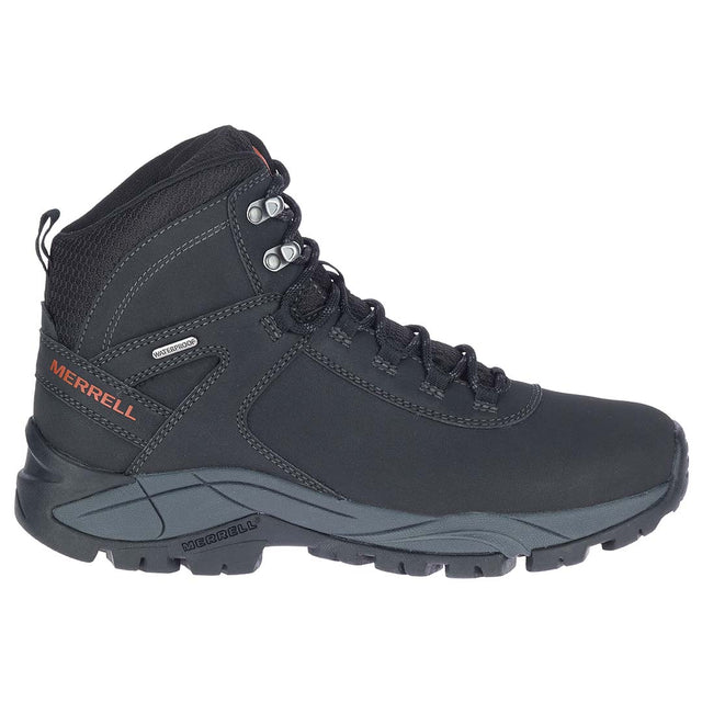 Vego Mid Leather Waterproof - Black Men's Hiking Shoes – Merrell Online ...